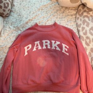 Pink Crew Neck Sweater with Ribbed Details